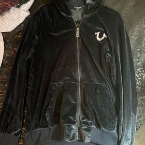 True Religion Dark Blue Velourr Hoodie